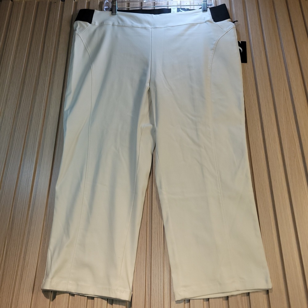 Simply Vera Vera Wang Womens XL Marshmallow White Twill Capri Pants Mid Rise NEW